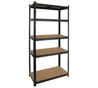 Estanteria Metálica Galvanizada Negra 875kg 5 Baldas 180x90x40cm Ordenacion y Almacenaje del Hogar Fácil Instalación Sin Tornillos Resistente y Duradera