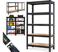 Monzana® Estantería Almacenaje Metálica 875Kg 180x90x40cm Cargas Pesadas Taller 5 Estantes MDF