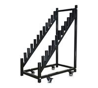 Estantería Metálica para Azulejos con Ruedas, Estante para Muestras De Cerámica Negra, Soporte De Suelo Multinivel De 35x60x83cm para Materiales De Construcción, Porcelana Y Vitrina De Muestras.