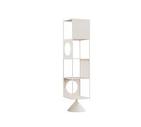 Estantería moderna de hierro blanco - Estante de almacenamiento versátil para sala de estar y oficina, vitrina creativa, diseño simple, organización del hogar (tamaño mediano) - Aqiong