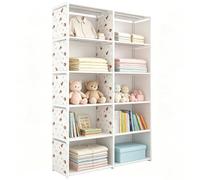 Estantería Modular de 10 Compartimentos, Montaje Sin Herramientas | Estantería Metálica de Tela No Tejida para Libros para Dormitorio, Oficina,80 x 155 x 29 cm