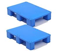 Estantería modular de plástico para palés, resistente, capacidad de 1100 libras, ideal para cocinas y almacenes, compatible con carretillas elevadoras, paquete de 2 unidades, color azul, 60 x 40 cm