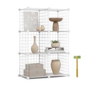 Newlux - Estantería Almacenaje Multiuso 6 Cubos (64,5x94,5x31,5cm), hasta 60Kg Capacidad. Estantería Metálica de Hierro Modular | Zapatero o Armario Abierto, Blanco