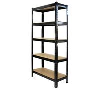 Estantería MonsterShop T-Rax 75 cm x 30 cm x 150 cm Acero Negro 6 Módulos Alta Resistencia