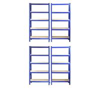 Estantería MonsterShop T-rax Acero Azul 75x30x150cm 5 Estantes Mazo Incluido