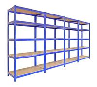 Estantería MonsterShop T-Rax Azul 4 módulos 1800 mm alta sin tornillos