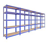 Estantería MonsterShop T-Rax Azul 5 Módulos 900x450x1800 mm Sin Tornillos