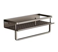 Estantería montada en pared - Organizador flotante sin taladro, construcción de metal resistente al agua, soporte para toallas incluido, fácil diseño de instalación | Estantería de