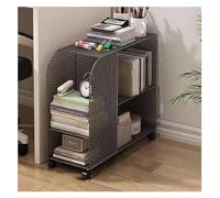 Estantería móvil con ruedas, carrito de almacenamiento de metal rodante, cesta de libros de mesa auxiliar para sala de estar, oficina, aula