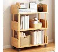 Estantería móvil con Ruedas de 2 a 3 Niveles, estanterías pequeñas de Madera para Espacios pequeños, Organizador de estantería Estrecha para Dormitorio, Sala de Estar, Oficina en casa