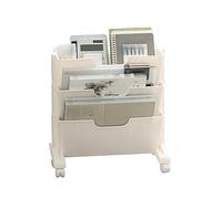 Estantería Móvil de 3 Niveles, Carrito de Libros con Ruedas, Estante de Almacenamiento de Libros con Ruedas, Estantería Pequeña, Carrito Organizador de Carpetas de Archivos para el Hogar,(Blanco)