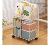 Estantería móvil, estantería Grande for Sala de Estar, Mueble de Almacenamiento Estrecho con Ruedas, estantería for Sala de Estar y Dormitorio(White)