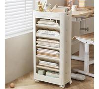 Estantería móvil for libros, carrito de libros móvil, carpeta de documentos, almacenamiento de archivos, carrito organizador de papel de oficina con ruedas, carrito rodante delgado, estantería móvil f