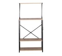 Estantería mueble auxiliar de cocina kiwa con 4 estantes roble cambrian y negro 76x123x40 cm 123 cm