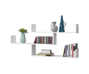 Estantería mural grimstad de 3 niveles hasta 14 kg - aglomerado 119 x 18 x 55 cm blanco [en.casa]