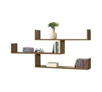 Estantería mural grimstad de 3 niveles hasta 14 kg - aglomerado 119 x 18 x 55 cm - efecto madera de tono oscuro [en.casa]