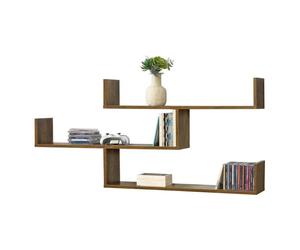 Estantería mural grimstad de 3 niveles hasta 14 kg - aglomerado 119 x 18 x 55 cm - efecto madera de tono oscuro [en.casa]
