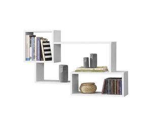 Estantería mural kvinesdal con 3 compartimientos hasta 13 kg - aglomerado 87 x 18 x 54 cm blanco [en.casa]