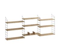 Calicosy Estantería Mural Suspendida 9 Estantes Decoración Roble L216 Cm - LABA