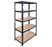 Estantería Negro T-Rax De Acero Sin Tornillos 90x45x180cm 5 Estantes Almacenamiento Almacenaje Herramientas Taller Almacén Garaje Estanteria Metalica Industrial Capacidad Peso 280kg por Estante