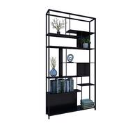 Estantería Nordic Metal Bookshelf de almacenamiento de múltiples pisos estantería de estantería de la sala de estar de la oficina de la oficina del stand de la pantalla simple de las estanterías (A,