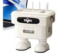 Estantería Organizador Router - Rack de mesa 32x21x34cm, caja wifi ABS, robot estilo robot con diseño de alambre oculto | Consola de almacenamiento funcional para el estudio y la casa de trabajo para