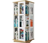 Estantería Organizadora Multicapa Giratoria 360° En Blanco Y Negro. Diseño Que Ahorra Espacio para La Oficina En Casa. Estantería para Libros.(Blanco,99 * 57)