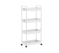 Estantería Organizadora para Baño 38x21x90cm, Estantería Ahorradora de Espacio, Estanteria Altura Cocina con Ruedas y Patas Antideslizantes, para Salón, Dormitorio, Cocina, Oficina, Casa