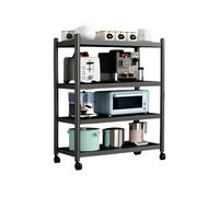 Estantería para Almacenaje,Estante con Ruedas, Estantería de Pie,Repisa Metálica Multiusos, Mueble para Cocina, Baño, Habitación, Garaje, Salón con 4 Baldas de Almacenamiento.