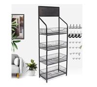 Estantería para Aperitivos Organizador de estantes para Frutas y Verduras de supermercado Comercial Estante Grande para bocadillos de supermercado minorista - Estante para Papas de 4 y 5 niv
