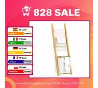 HOMCOM Estantería para Baño de Bambú, 2 en 1, Toallero de Pie con 3 Barras, Cesto para Ropa Sucia Extraíble de 48 L, para Dormitorio, Lavadero, Crema