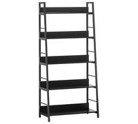 Estantería para biblioteca HOMCOM, estilo industrial inclinado, 5 niveles, 70L x 35l x 150H cm, color negro