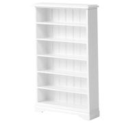 Estantería para casa de muñecas, estantería blanca a escala 1:12 de 4 x 1 x 6 pulgadas, estantes de almacenamiento de madera de 6 niveles, miniatura de exhibición, mini estante de pared multifuncio