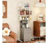 Estantería para dispensador de agua con balda ajustable, organizador metálico para bebidas, mueble coffee bar con panel perforado, estante superior para microondas y mini frigorífico(A,L67CM/26in)