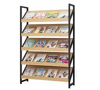 Estantería para el hogar, oficina, sala de recepción, soporte para revistas, soporte para folletos, resistente, de pie, alto, para salas de exposiciones, escuelas, estaciones (5 niveles, 47,2 pulgada