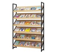Estantería para el hogar, oficina, sala de recepción, soporte para revistas, soporte para folletos, resistente, de pie, para salas de exposiciones, escuelas, estaciones (6 niveles, 31,5 pulgadas)