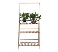 Estantería para flores de madera, soporte de madera para plantas y flores, 3 estantes, soporte para flores, expositor para flores para interior y exterior, 96 x 68,5 x 40 cm