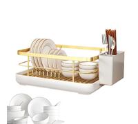 Estantería para fregadero de cocina, escurridor multifuncional con bandeja de goteo para