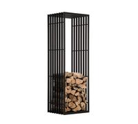 Estantería para guardar la leña irving metal negro mate 40x50x150 cm