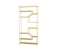 Estantería para la sala de estar de hierro forjado en la oficina de la oficina de la oficina de la oficina de múltiples capas de múltiples estanterías modernas de la pared simple (B, 90 * 30 * 180cm)