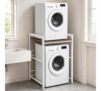 Estantería para Lavadora con 3 Alturas Ajustables, Washing Machine Shelf, Soporte para Secadora sobre, Mueble para Lavadora y Secadora, para Baño y Lavadero, 75 x 67 x 105 cm