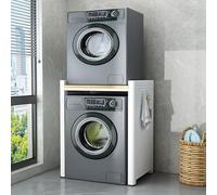 Estantería para Lavadora, Estante Apilable para Lavadora Y Secadora, Soporte de Altura Ajustable para Secadora, Capacidad de Carga 500kg para Baño, Cocina 75x65x105cm(White)