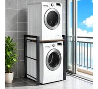 Estantería para lavadora, estante para lavadora, lavadora y secadora uno encima del otro, armario de lavadora con 3 altura ajustable, capacidad de carga de 350 kg, torre de lavado 75 x 67 x 105 cm