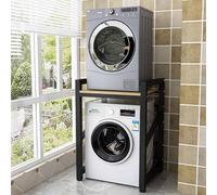 Estantería para Lavadora, Mueble Columna Lavadora Secadora, Soporte de Altura Ajustable para Secadora, Ajustable En Altura para Baño, Cocina Capacidad de Carga 350kg 75x65x105cm(Black)