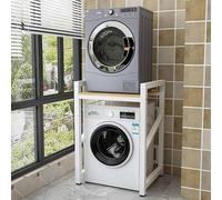 Estantería para Lavadora, Mueble Columna Lavadora Secadora, Soporte de Altura Ajustable para Secadora, Ajustable En Altura para Baño, Cocina Capacidad de Carga 350kg 75x65x105cm(White)