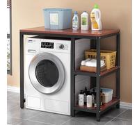 Estantería para lavadora que ahorra espacio, almacenamiento de baño, fácil montaje, soporte para lavadora y secadora, versátil para cuarto de baño, cuarto de lavado, muebles de diseño compacto