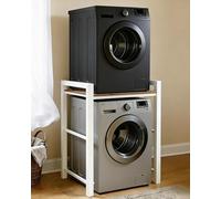 Estantería para lavadora y secadora, capacidad de carga de 350 kg, 3 niveles de altura ajustable, estante para lavadora y estructura de acero para baño, balcón, cuarto de lavado, 95 x 105 x 65 cm