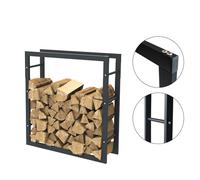 ESTANTERIA PARA LEÑA DE ACERO NEGRO 8010025CM, ESTANTERÍA PARA LEÑA, ESTANT...