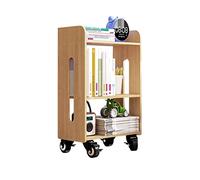 Estantería para libros, estantería de almacenamiento, estantería para libros, estantería con ruedas de madera, estantería simple para dormitorio, mesita de noche, estantería pequeña de 27,16 pulgadas