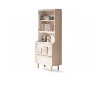 Estantería Para Libros Estantería de madera maciza, gabinete de almacenamiento blanco, vitrina, estantería, gabinete de Almacenamiento funcional multifuncional estilo crema Estantes De Almacenamiento